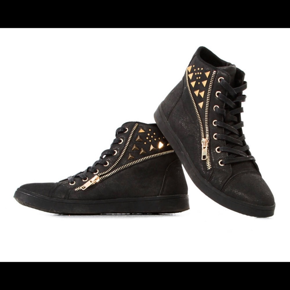 Black Combat Boots Sz 8